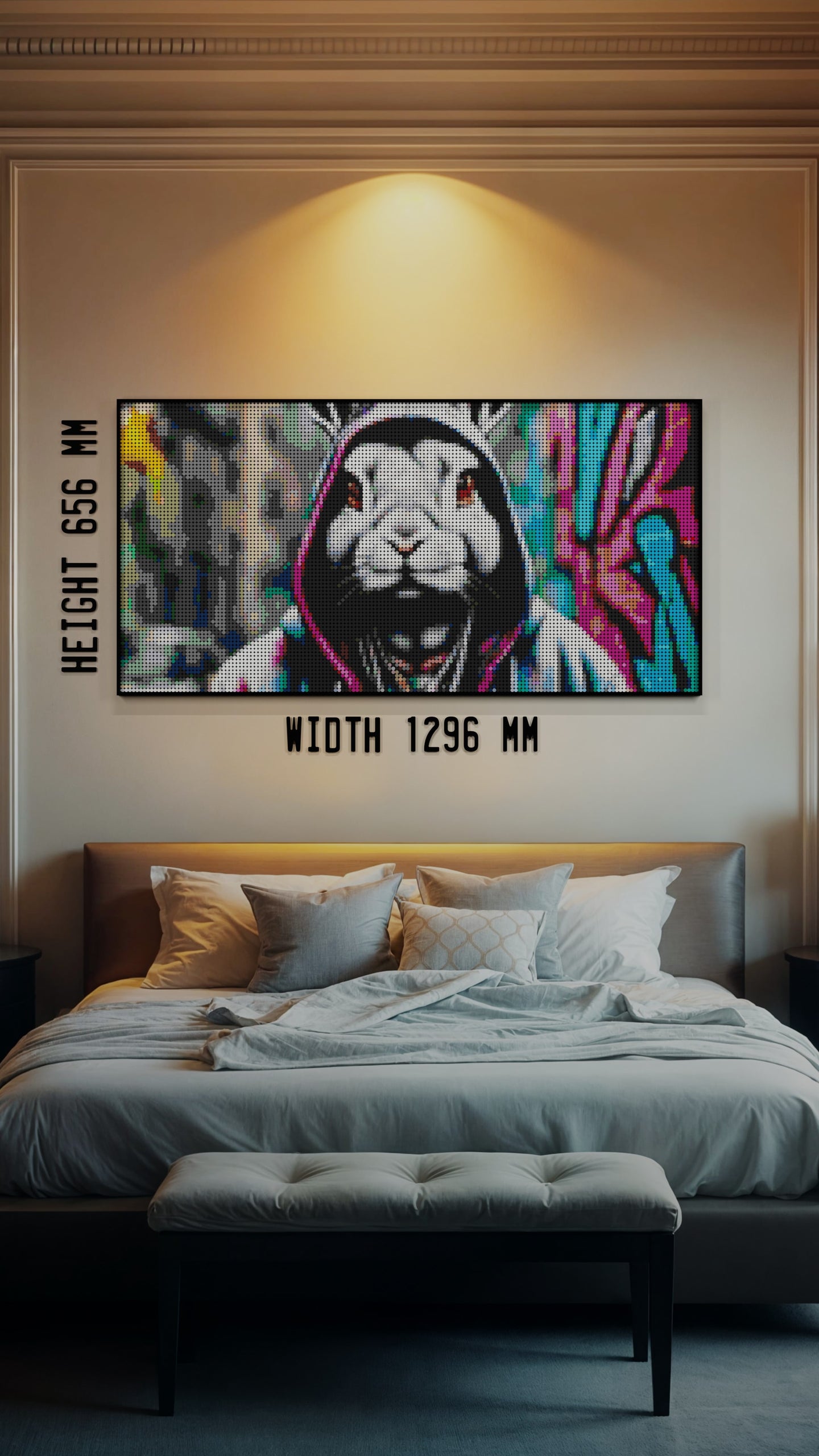 Thugsy Malone  LEGO® Style mosaic wall art made from colorful plastic bricks